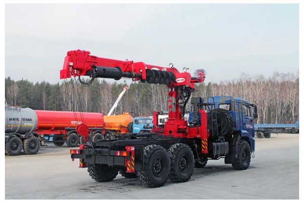 Буровая установка камаз с КМУ SAMYANG 2076