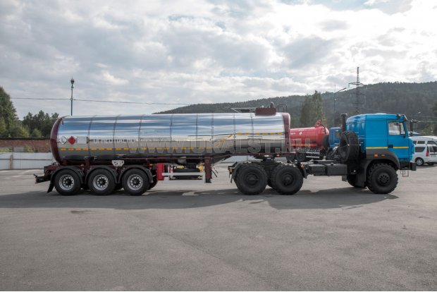 Прицеп цистерна нефтевоз  ППЦН 28КТ-31 УСТ 9465 термос, нар. нерж, внутр. 5 мм