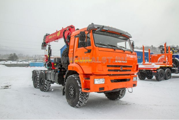 Седельный тягач с КМУ ИТ-180 (тросовый) УСТ 5453 Камаз 43118 сп.м. 