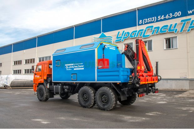 ПАРМ Камаз 43118-46 с грузовой платформой и краном манипулятором PK-15500C