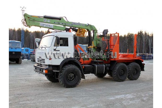 Лесовоз КАМАЗ 43118 с манипулятором АТЛАНТ-90