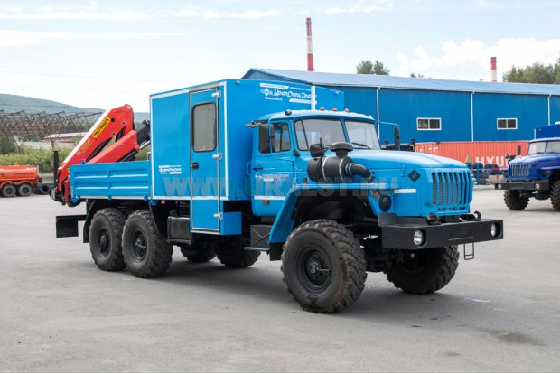 ГПА 3+2 мест открытый кузов Урал 4320-60М с КМУ Palfinger PK-15500 УСТ-5453