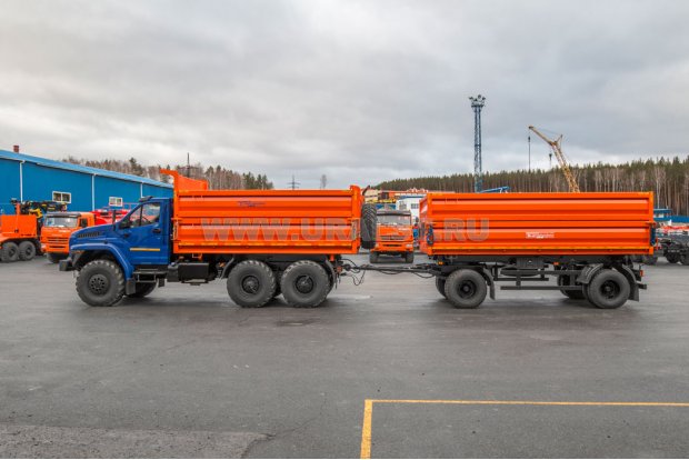 Самосвал АС 10-15 трехстор. УСТ 5453 Урал сельхозник 5557-72Е5 NEXT + Прицеп самосвальный ПС 12-21Д-18 УСТ 9465
