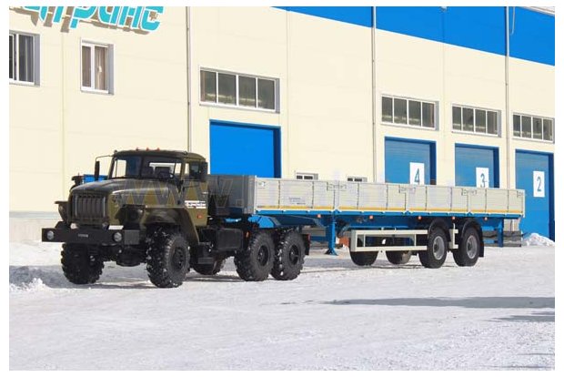 Полуприцеп бортовой МАЗ-931010-2020 с Седельным тягачом Урал