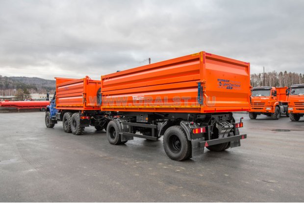 Самосвал АС 10-15 трехстор. УСТ 5453 Урал сельхозник 5557-72Е5 NEXT + Прицеп самосвальный ПС 12-21Д-18 УСТ 9465