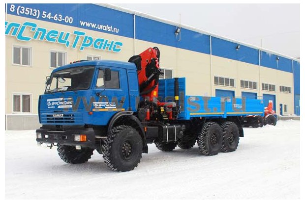 Бортовой автомобиль Камаз с краном-манипулятором