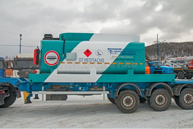 Контейнер-цистерна УСТ 94653А КЦ-16 с площадкой