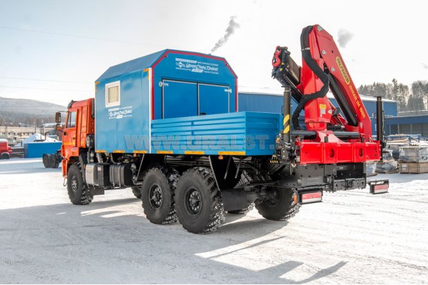 Автофургон ПАРМ с КМУ ИМ-150N УСТ 5453 Камаз 43118-50 сп.м.