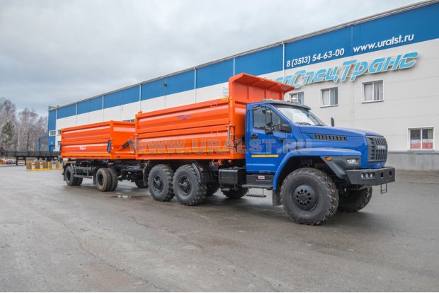 Самосвал АС 10-15 трехстор. УСТ 5453 Урал сельхозник 5557-72Е5 NEXT + Прицеп самосвальный ПС 12-21Д-18 УСТ 9465