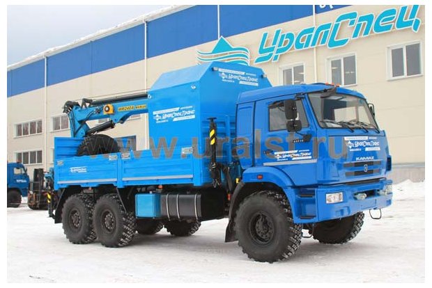 Бортовой Камаз с КМУ и кузовом-фургоном