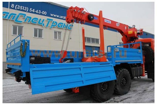 Бортовой автомобиль Камаз со съемным лесовозным коником и КМУ KS-1256G-II