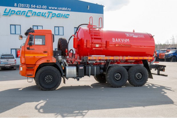 Автоцистерна вакуумная МВ-10Т КО УСТ 5453 Камаз 43118-50, термос, карданно-ременный привод