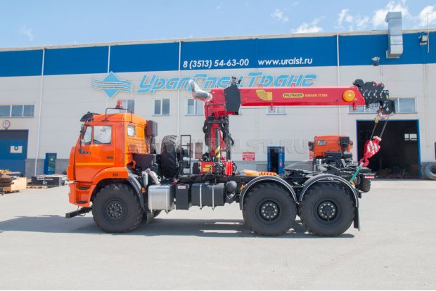 Седельный тягач с КМУ ИТ-150 (тросовый) УСТ 5453 Камаз 43118-50 ДОПОГ