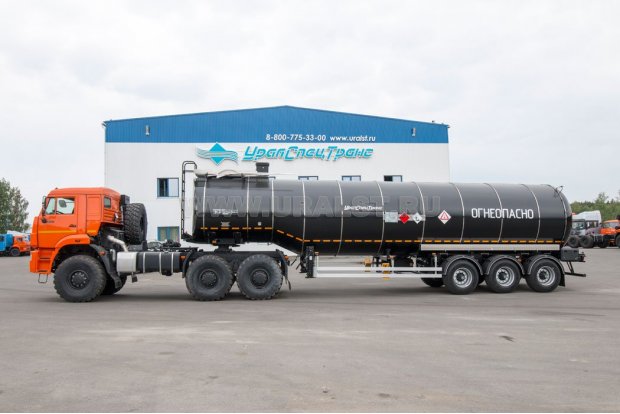 Полуприцеп-цистерна битумовоз ППЦБ 38КТ-32 УСТ 9465 + Седельный тягач Камаз 65221