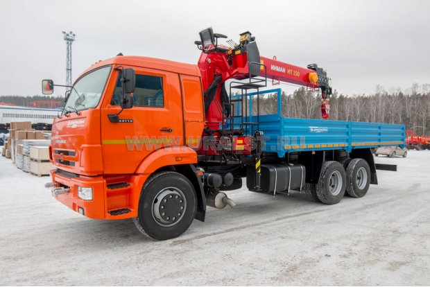 Бортовой автомобиль с КМУ ИТ-150 (тросовый) УСТ 5453 Камаз 65115 сп.м.