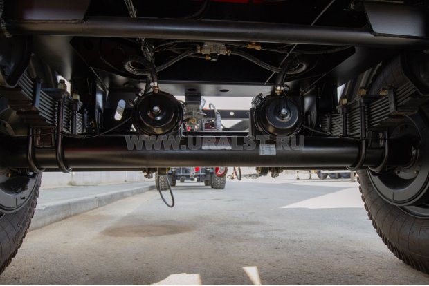 Рессорно-балансирная с реактивными штангами (центральный балансир)