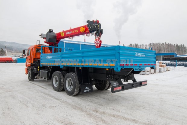 Бортовой автомобиль с КМУ ИТ-150 (тросовый) УСТ 5453 Камаз 65115 сп.м.