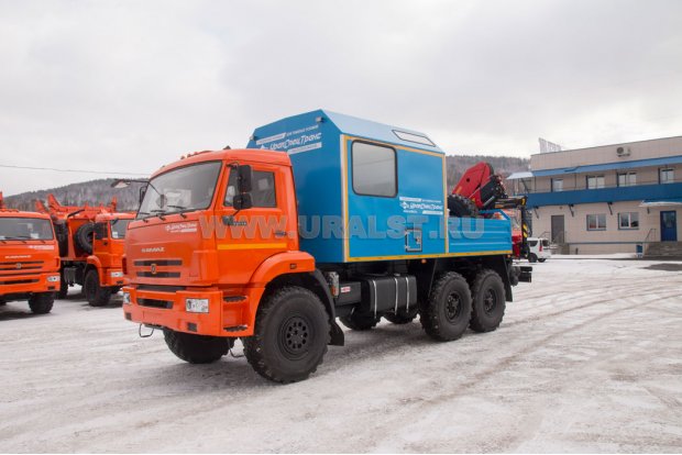 Мобильная ремонтная мастерская АРОК с КМУ ИМ-150N УСТ Камаз 43118