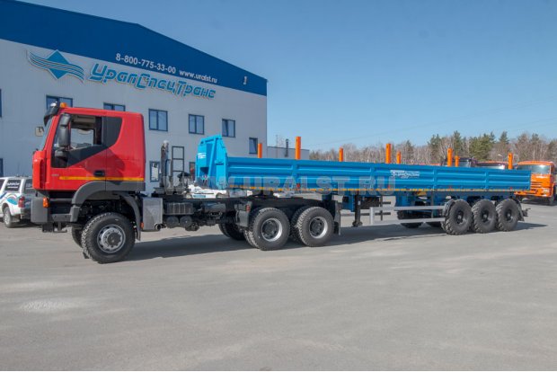 Полуприцеп бортовой ППБ 40-31-12К + Тягач АМТ N.V. 632910 [шины 315-80R22.5]