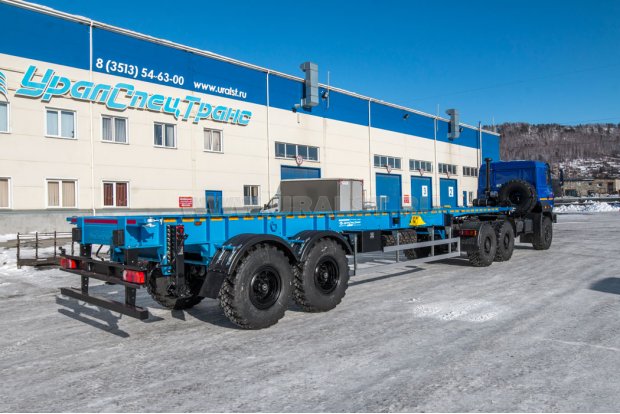 Полуприцеп контейнеровоз ППК 20Б-21-12 УСТ 9465 2Х1С, 1Х1А, дополнителные опоры + Тягач Урал