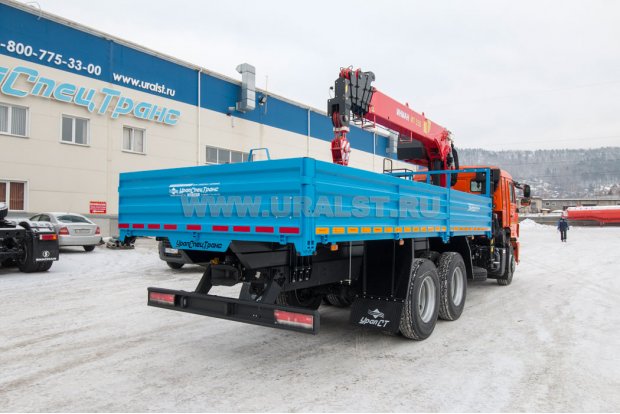 Бортовой автомобиль с КМУ ИТ-150 (тросовый) УСТ 5453 Камаз 65115 сп.м.