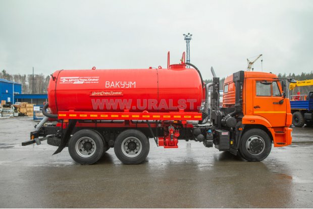 Автоцистерна вакуумная коммунальная МВ-11 КО УСТ 5453 Камаз 65115-48(А5), ревизионный люк, подогрев сливного крана
