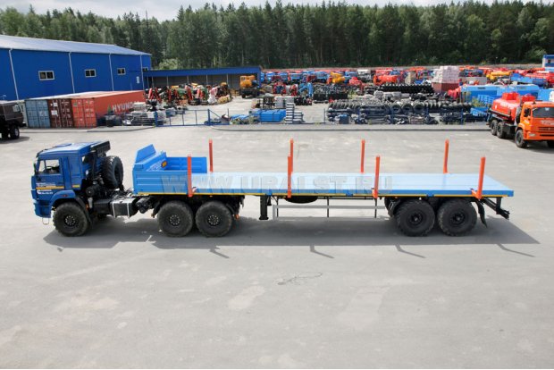 Полуприцеп бортовой ППБ 20Б-21-12К-01 с раздвинутыми кониками