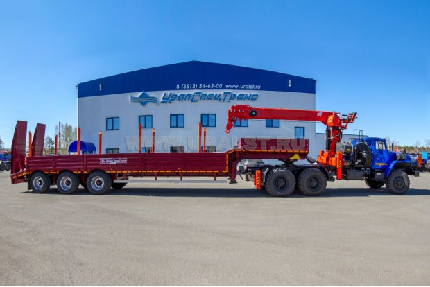 Полуприцеп тяжеловоз ППТ 26-32-9КБ SAF УСТ 946511, механические трапы