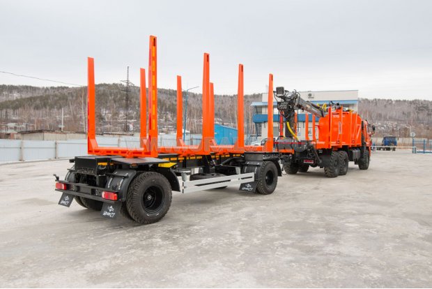 Сортиментовозо с манипулятором VM10L74 Камаз 43118-50 + Прицеп - сортиментовоз ПСВ 10-21Д-6 УСТ 9465