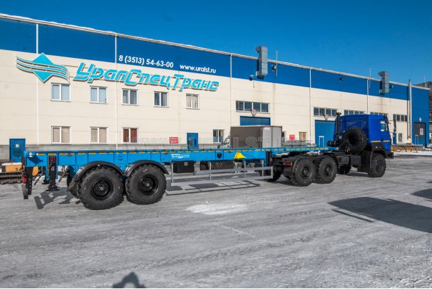 Полуприцеп контейнеровоз ППК 20Б-21-12 УСТ 9465 2Х1С, 1Х1А, дополнителные опоры + Тягач Урал