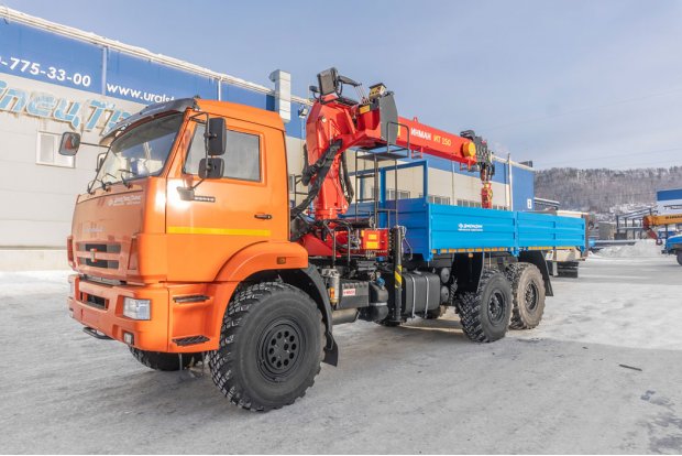 Контейнеровоз с КМУ ИТ-150 (тросовый) УСТ 5453 Камаз 43118