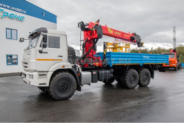 Бортовой автомобиль с КМУ ИТ-200 (тросовый, люлька) УСТ 54531J Камаз 43118-50