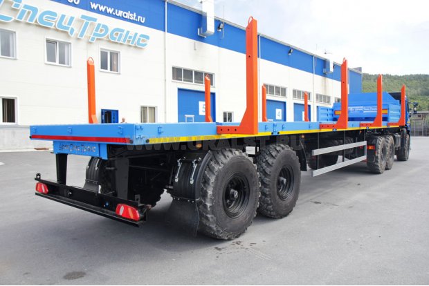 Полуприцеп бортовой ППБ 20Б-21-12К-01 с раздвинутыми кониками