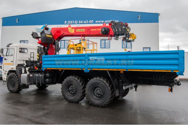 Бортовой автомобиль с КМУ ИТ-200 (тросовый, люлька) УСТ 54531J Камаз 43118-50
