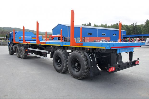 Полуприцеп бортовой ППБ 20Б-21-12К-01 с раздвинутыми кониками