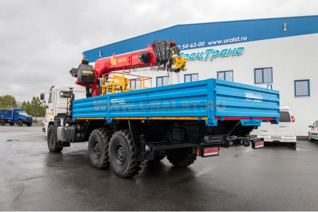 Бортовой автомобиль с КМУ ИТ-200 (тросовый, люлька) УСТ 54531J Камаз 43118-50