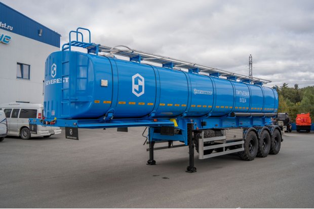 Полуприцеп цистерна для пищевых жидкостей (водовоз) ППЦПТ 30Т-32-3 рамная, термос, нерж