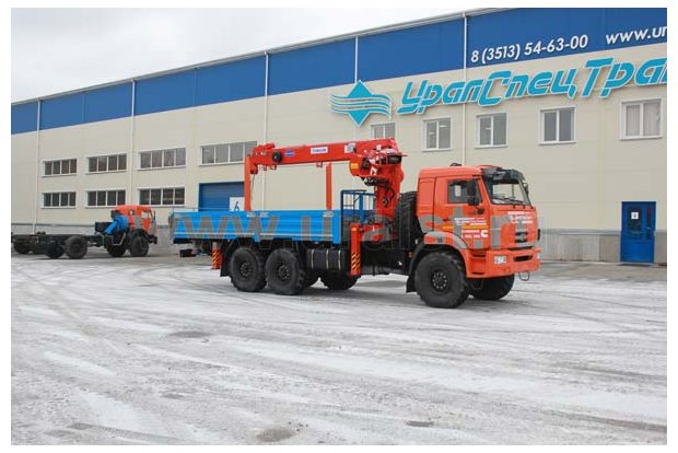 Бортовой лесовоз со съемным лесовозным коником и КМУ KS-1256G-II