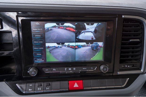 Вывод изображения с камер кругового обзора на экран мультимедиа на панели приборов