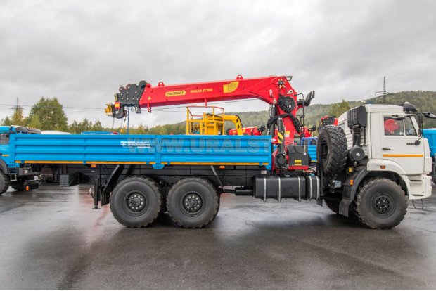 Бортовой автомобиль с КМУ ИТ-200 (тросовый, люлька) УСТ 54531J Камаз 43118-50