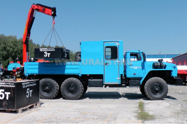 ГПА 3+2 мест открытый кузов Урал 4320-60М с КМУ Palfinger PK-15500 УСТ-5453