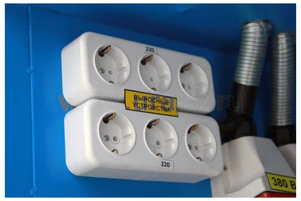 Места подключения внешних потребителей 220В