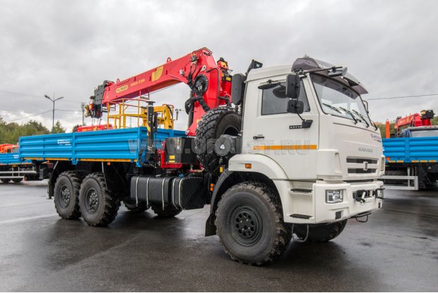 Бортовой автомобиль с КМУ ИТ-200 (тросовый, люлька) УСТ 54531J Камаз 43118-50