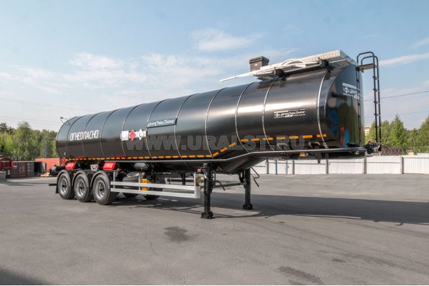 Полуприцеп-цистерна ППЦН 38КТ-32 SAF УСТ 9465 термос, нар. нерж, внутр. 5 мм, черн, высота ССУ 1450 мм