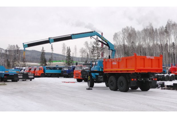 Автомобиль самосвал Урал 4320-72М с краном-манипулятором ИМ-95