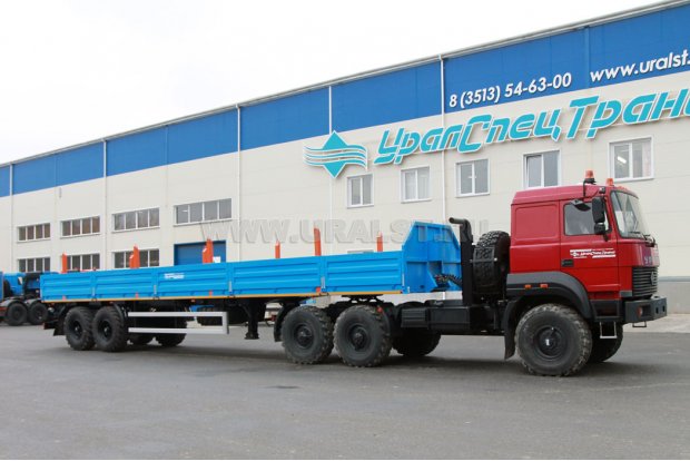 Седельный тягач Урал 44202-3511-82МА11 ЛВЖ + Полуприцеп бортовой ППБ 20Б-21-12К УСТ-94651