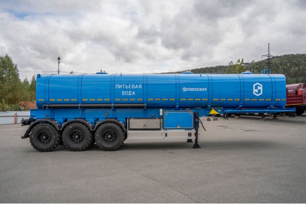Полуприцеп цистерна для пищевых жидкостей (водовоз) ППЦПТ 30Т-32-3 рамная, термос, нерж