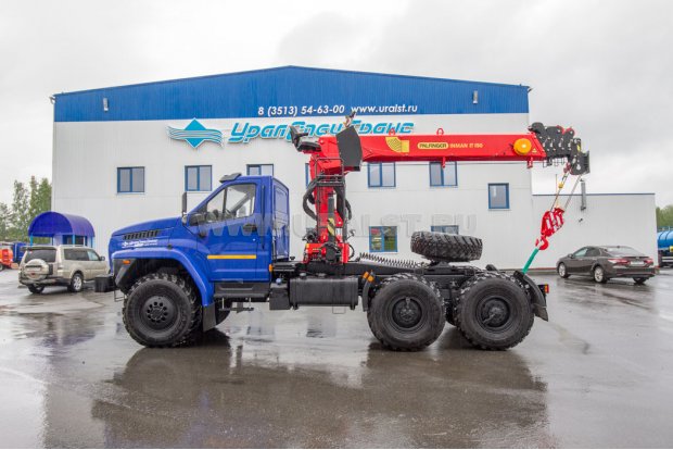 Седельный тягач с КМУ ИТ-150 (тросовый) УСТ 54532H Урал 44202-74 NEXT