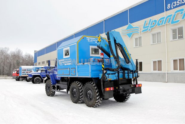 Фургон Урал Передвижная авторемонтная мастерская (ПАРМ) с КМУ ИМ-95
