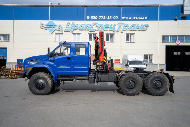 Седельный тягач с КМУ ИМ-150N УСТ 5453 Урал NEXT 4320-6981-72, сдвоен. кабина